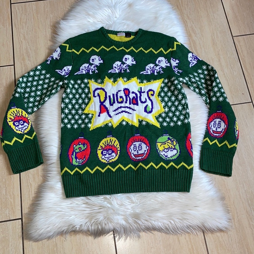 Nickelodeon Rugrats Vintage Retro “Ugly” Christmas Winter 90s Sweater